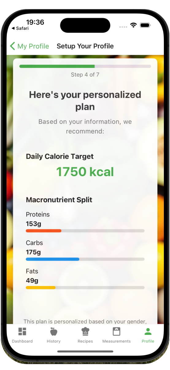 Nutrivio personalized calorie targets and daily recommendations